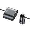 Automašīnas šķiltavas ligzdas sadalītājs 2X USB 3.1A 17W melnais lādētājs
