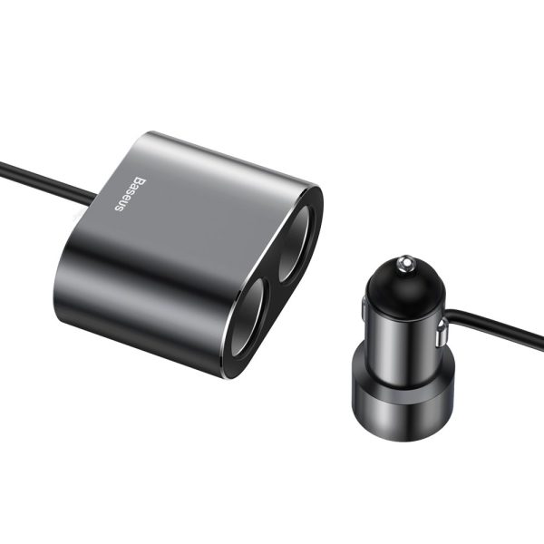 Automašīnas šķiltavas ligzdas sadalītājs 2X USB 3.1A 17W melnais lādētājs