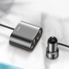 Automašīnas šķiltavas ligzdas sadalītājs 2X USB 3.1A 17W melnais lādētājs