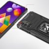 Bruņu hibrīda korpuss Samsung Galaxy M31s vāks + magnētiskā gredzena bruņu sudraba rokturis