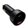 Ātra spēcīga automašīnas lādētājs USB / USB-C PPS QC PD 100W Black