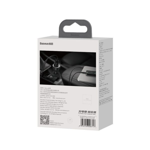 Ātra spēcīga automašīnas lādētājs USB / USB-C PPS QC PD 100W Black