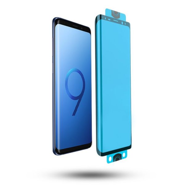 Stikla folija rūdīta stikls ar Samsung Galaxy S21+ 5G 3D malu nano flexi stikla melna stikla rāmis