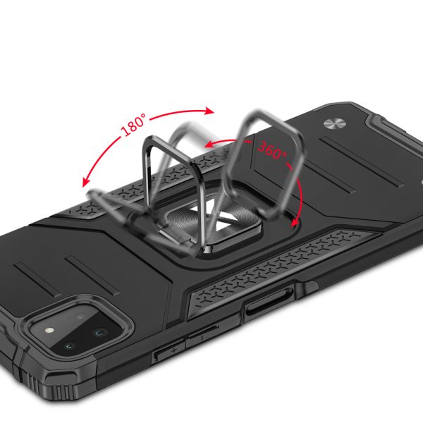 Bruņu korpusa vāks + magnētiskais rokturis Samsung Galaxy A22 4G gredzena bruņas zilas
