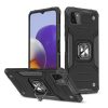 Bruņu korpusa vāks + magnētiskais rokturis Samsung Galaxy A22 4G gredzena bruņas melnas