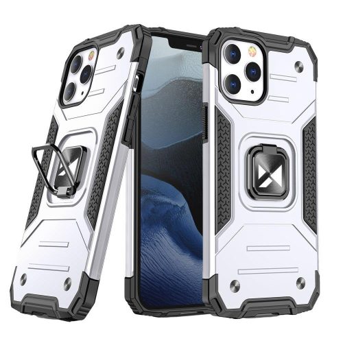 Bruņu korpusa vāks + magnētiskais rokturis iPhone 13 mini gredzena bruņu sudrabs