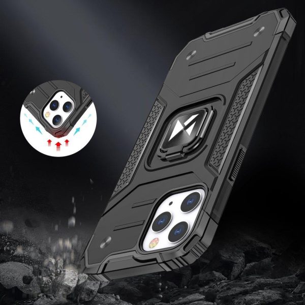 Bruņu korpusa vāks + magnētiskais rokturis iPhone 13 Pro gredzena bruņas rozā