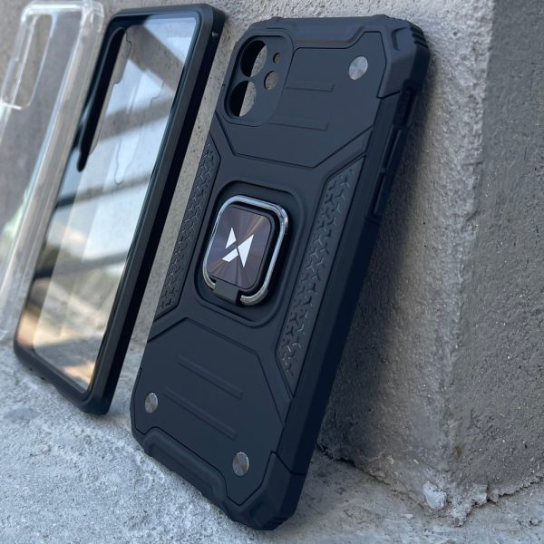Bruņu korpusa vāks + magnētiskais rokturis iPhone 13 Pro gredzena bruņas rozā
