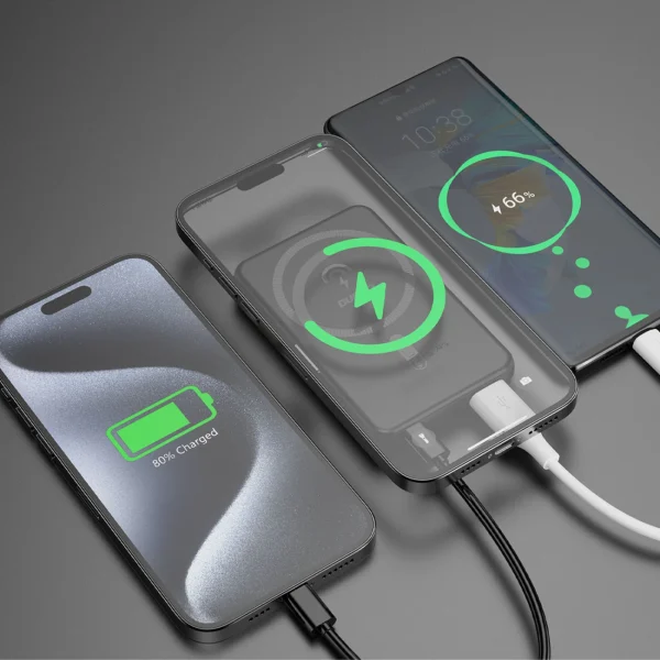 Magnētiskā PowerBank 5000mah ar indukcijas lādētāju