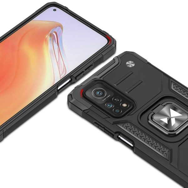 Bruņota korpusa vāks + magnētiskais rokturis Mi Poco M4 Pro 5G / Redmi Note 11 5g gredzena bruņas melna