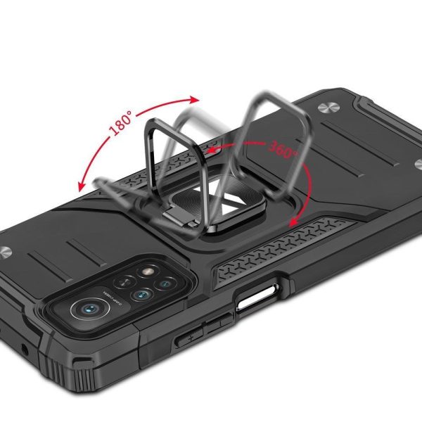 Bruņota korpusa vāks + magnētiskais rokturis Mi Poco M4 Pro 5G / Redmi Note 11 5g gredzena bruņas melna