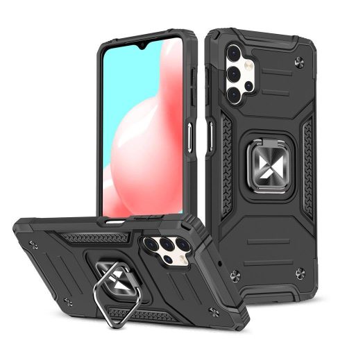 Bruņu korpusa vāks + magnētiskais rokturis Samsung Galaxy A13 5g gredzena bruņas melnas