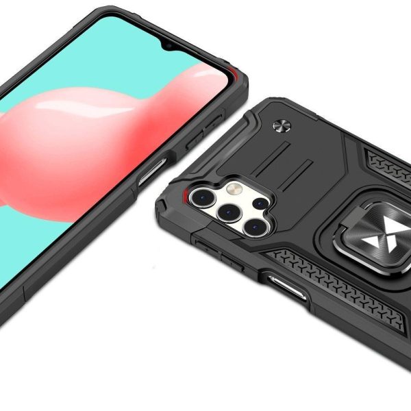 Bruņu korpusa vāks + magnētiskais rokturis Samsung Galaxy A13 5g gredzena bruņas melnas