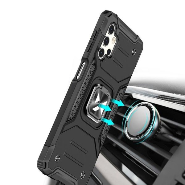 Bruņu korpusa vāks + magnētiskais rokturis Samsung Galaxy A13 5g gredzena bruņas melnas