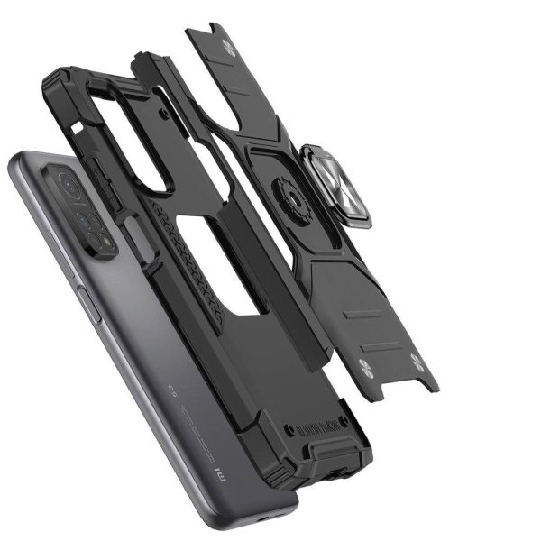 Bruņu korpusa vāks + magnētiskais rokturis Samsung Galaxy A03S gredzena bruņas zilas