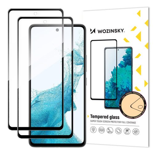 Ļoti izturīgs rūdīts stikls ar Samsung Galaxy A53 5G rāmja melnu komplektu 2 gab.