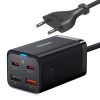 Ātrs lādētājs Gan3 Pro 2X USB-C / 2X USB 65W PD QC + USB-C 1M kabelis melns