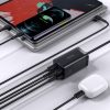 Ātrs lādētājs Gan3 Pro 2X USB-C / 2X USB 65W PD QC + USB-C 1M kabelis melns