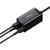 Ātrs lādētājs Gan3 Pro 2X USB-C / 2X USB 65W PD QC + USB-C 1M kabelis melns