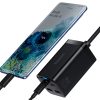 Ātrs lādētājs Gan3 Pro 2X USB-C / 2X USB 65W PD QC + USB-C 1M kabelis melns