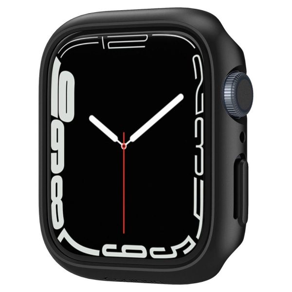 1022190-2-etui-ochronne-koperta-na-apple-watch-7-8-45mm-th-spigen-hurtownia-sklep Aizsardzības korpusa aploksne Apple Watch 7/8 45 mm plānā iederējā melnā krāsā