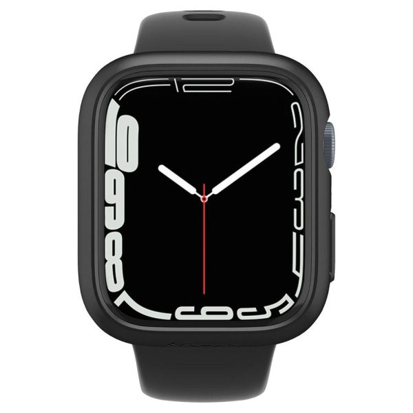 1022190-6-etui-ochronne-koperta-na-apple-watch-7-8-45mm-th-spigen-hurtownia-sklep Aizsardzības korpusa aploksne Apple Watch 7/8 45 mm plānā iederējā melnā krāsā
