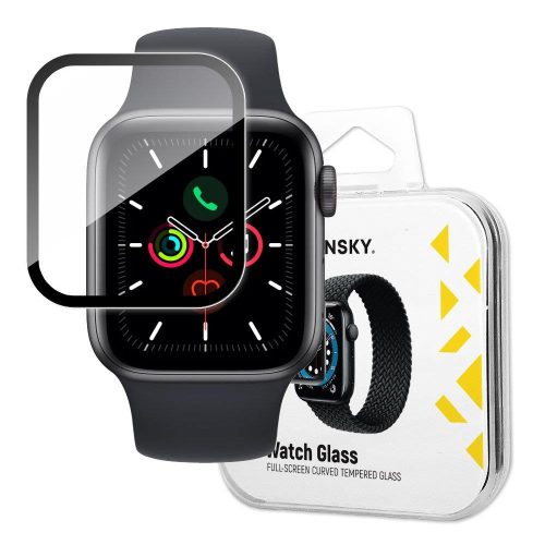 Hibrīds aizsargājošs stikls Apple Watch 4/5/6/SE 44mm pulksteņa stikls melns