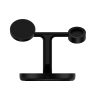 3in1 stenda indukcijas lādētājs iPhone Apple Watch AirPods + USB-C 1M kabelis melns