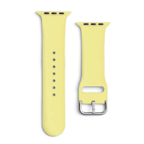 Silikona pulksteņa siksna Apple Watch Ultra 2-9/SE 42/44/45/49mm silikona siksnas AP dzeltens