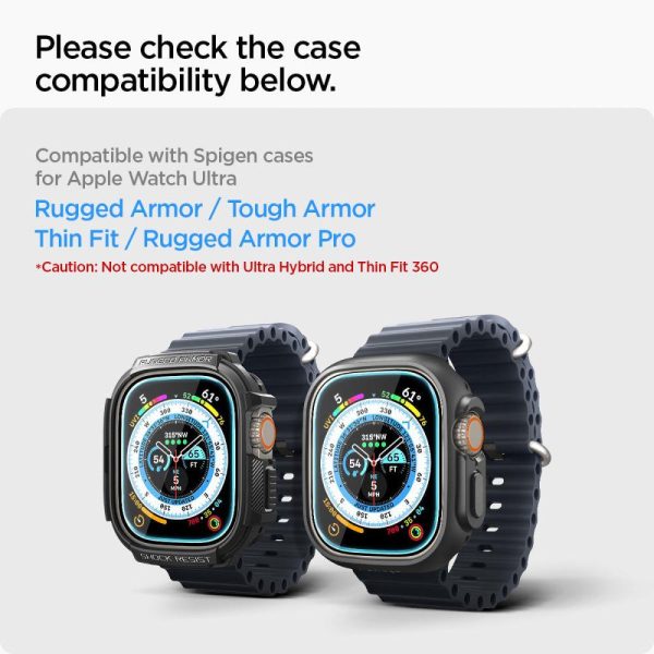 Rūdīts stikla glast ez der Apple Watch Ultra 49mm komplektam 2 gab.