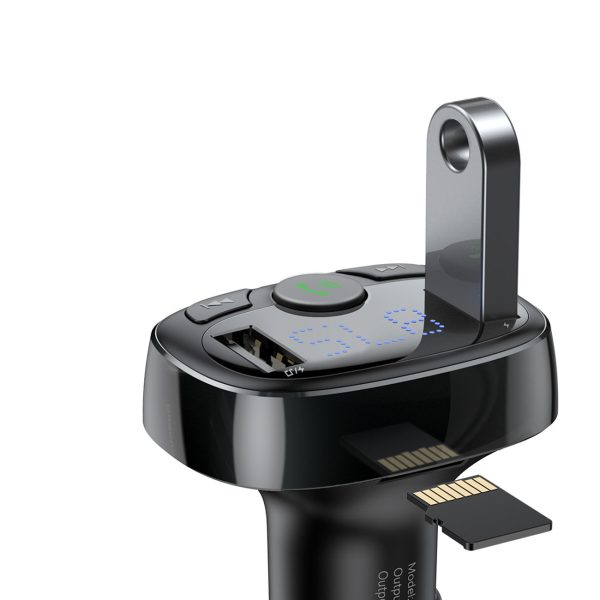 FM Bluetooth raidītājs TF SD kartes automašīnas lādētājs 2x USB melns