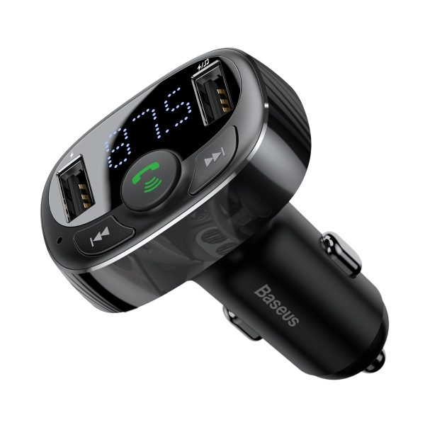 FM Bluetooth raidītājs TF SD kartes automašīnas lādētājs 2x USB melns