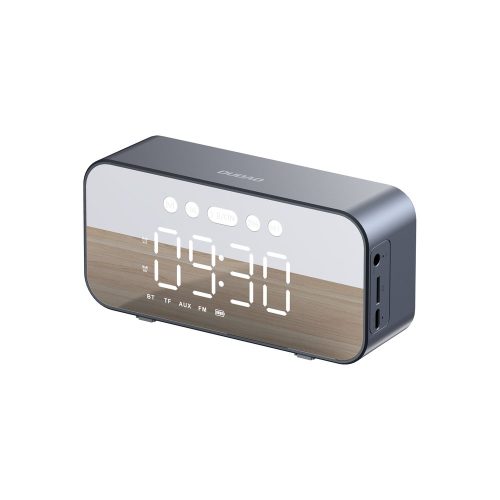 6in1 pulksteņa modinātājs FM Bluetooth skaļrunis Aux karšu lasītājs TF SD sudrabs