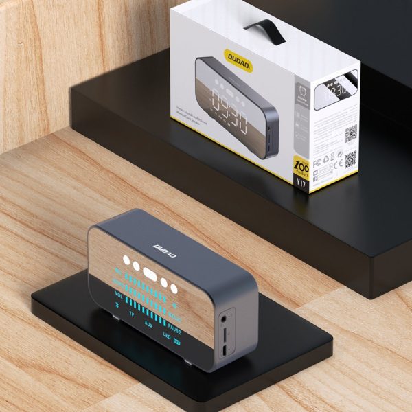 6in1 pulksteņa modinātājs FM Bluetooth skaļrunis Aux karšu lasītājs TF SD sudrabs