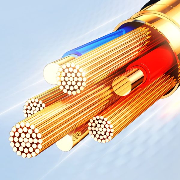 3in1 kabeļa USB daudzfunkcionālā sērija Kabelis zibens USB-C Micro USB 30cm melns