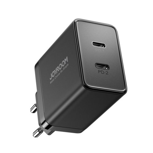 Ātrs tīkla lādētājs 40W 2x USB-C QC PD Black