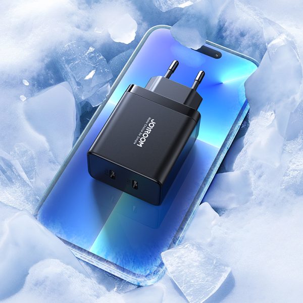 Ātrs tīkla lādētājs 40W 2x USB-C QC PD Black