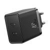 Ātrs tīkla lādētājs 40W 2x USB-C QC PD Black