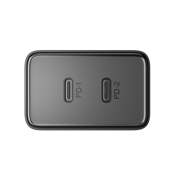 Ātrs tīkla lādētājs 40W 2x USB-C QC PD Black