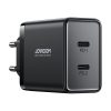 Ātrs tīkla lādētājs 40W 2x USB-C QC PD Black