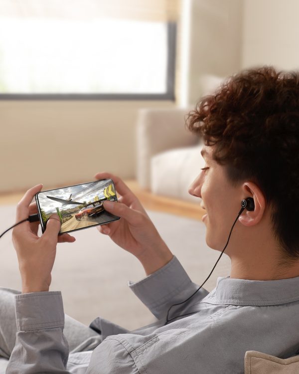 Austiņu komplekts USB-C austiņu-C-C 1,2M melnais kabelis