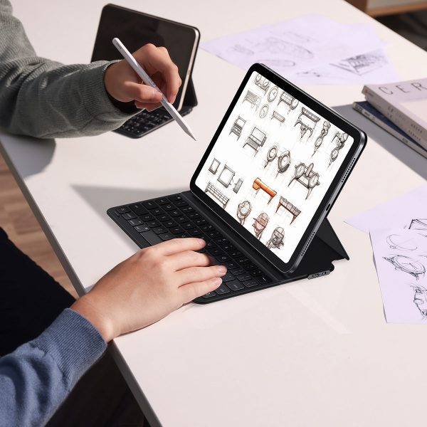 Lieta ar tastatūru iPad Pro 12.9 '' 2019-2022 + USB-C spožuma sērijai Melnais kabelis