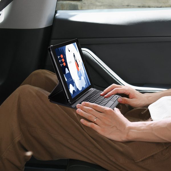 Lieta ar tastatūru iPad 10.2 '' 2019-2021 + USB-C spožuma sērijai Melnais kabelis
