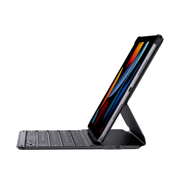 Lieta ar tastatūru iPad 10.2 '' 2019-2021 + USB-C spožuma sērijai Melnais kabelis