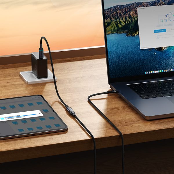 USB-C 10Gbps 0,5m melna kabeļa kabeļa paplašināšanas kabelis
