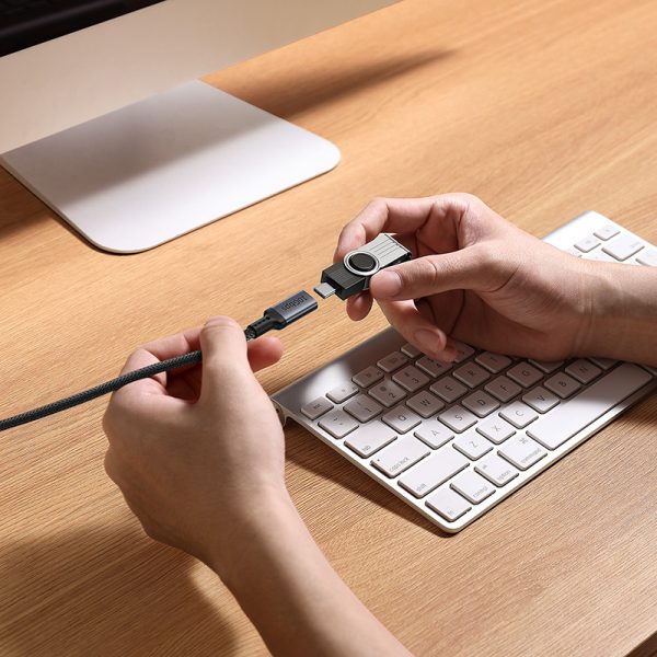 USB-C 10Gbps 0,5m melna kabeļa kabeļa paplašināšanas kabelis