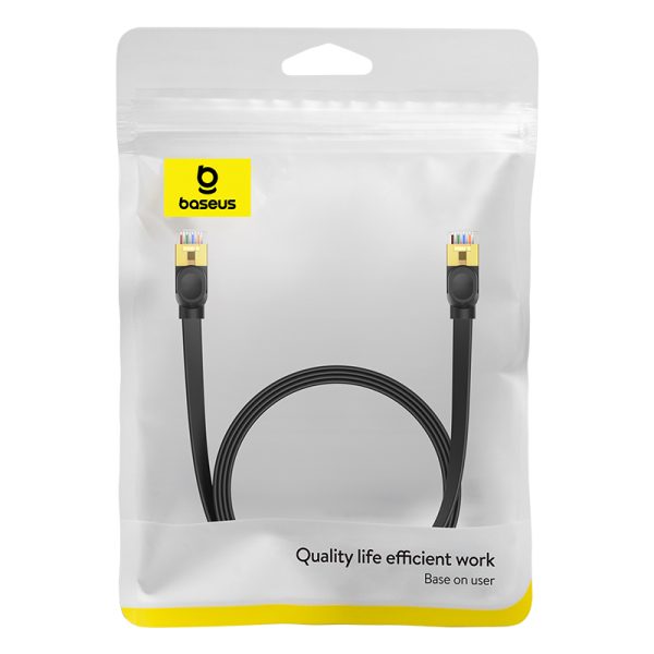 Ātra plāna tīkla kabelis RJ45 CAT. 7 10gbps 2m melns