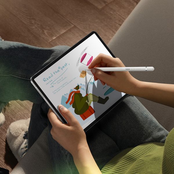 Stilus irbuli iPad ar aktīvu nomaināmu gludu rakstīšanas galu 2 + USB kabelis-balts