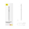 Stilus irbuli iPad ar aktīvu nomaināmu gludu rakstīšanas galu 2 + USB kabelis-balts