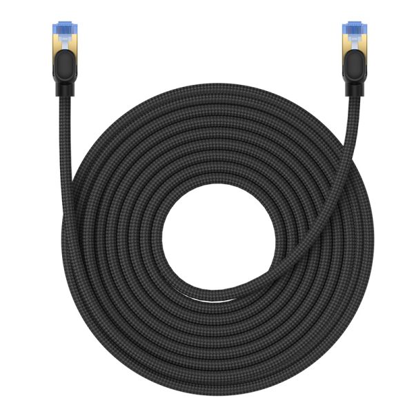 Ātrs tīkla kabelis LAN RJ45 Cat.7 10Gbps melns 15m melns